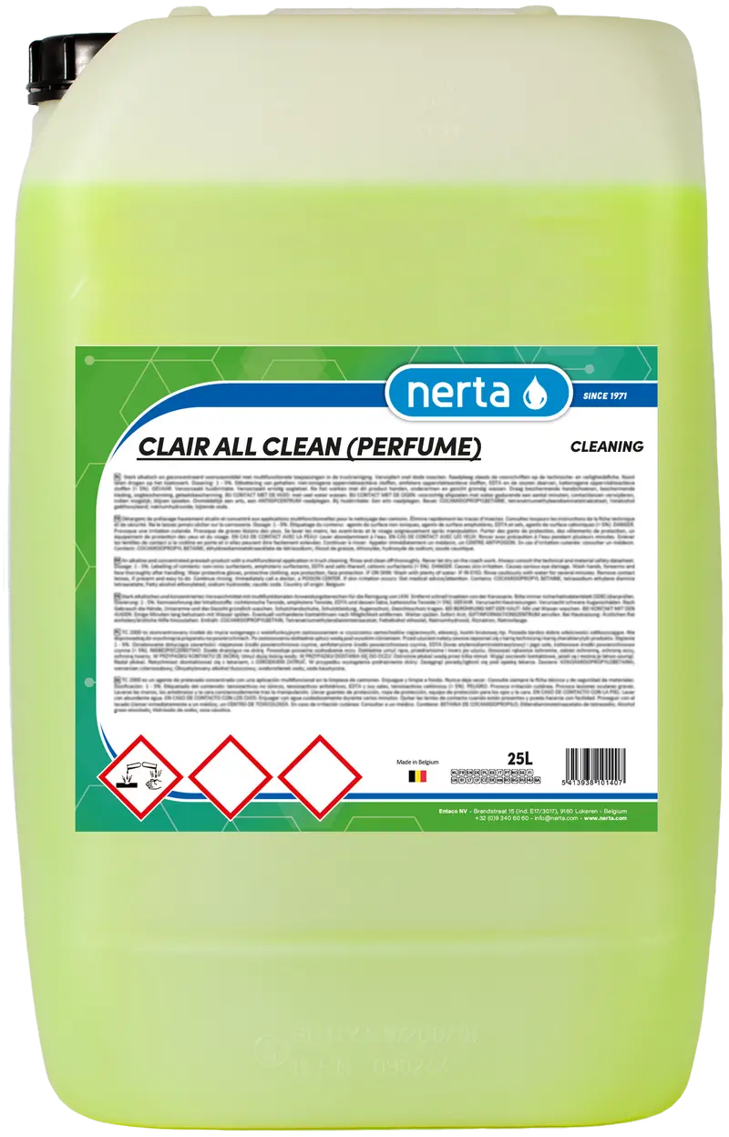 Упаковка продукции Nerta 25л. CLAIR ALL CLEAN.